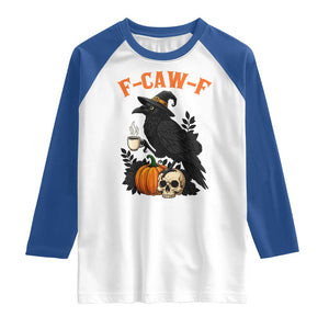 F Caw F Raven Witch Coffee Raglan Shirt Funny Halloween Sarcastic Gothic Bird with Attitude TS02 White Royal Print Your Wear