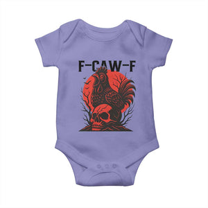 F Caw F Gothic Chicken Horror Baby Onesie Creepy Skull Rooster Halloween Dark Humor TS02 Violet Print Your Wear