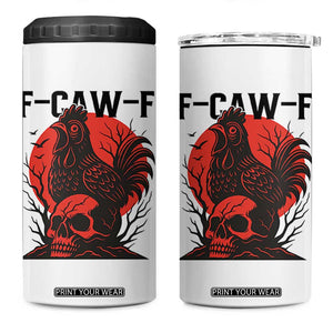 F Caw F Gothic Chicken Horror 4 in 1 Can Cooler Tumbler Creepy Skull Rooster Halloween Dark Humor TS02 One Size: 16 oz White Print Your Wear