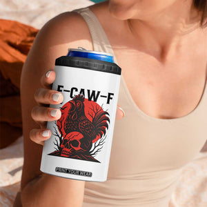 F Caw F Gothic Chicken Horror 4 in 1 Can Cooler Tumbler Creepy Skull Rooster Halloween Dark Humor TS02 Print Your Wear