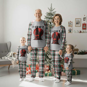 F Caw F Gothic Chicken Horror Plaid Pajama Set Creepy Skull Rooster Halloween Dark Humor TS02 Christmas Plaid Print Your Wear