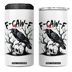 F Caw F Gothic Christmas Raven 4 in 1 Can Cooler Tumbler With Skull Funny Dark Holiday Humor Spooky Season TS02 One Size: 16 oz White Print Your Wear