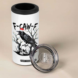 F Caw F Gothic Christmas Raven 4 in 1 Can Cooler Tumbler With Skull Funny Dark Holiday Humor Spooky Season TS02 Print Your Wear