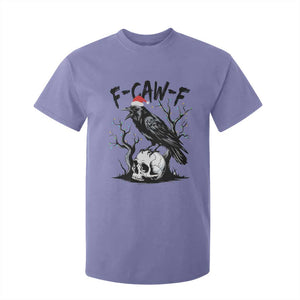 F Caw F Gothic Christmas Raven T Shirt For Kid With Skull Funny Dark Holiday Humor Spooky Season TS02 Violet Print Your Wear