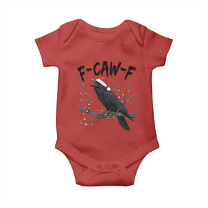 F Caw F Raven Christmas Baby Onesie Funny Dark Holiday Humor Spooky Season TS02 Red Print Your Wear