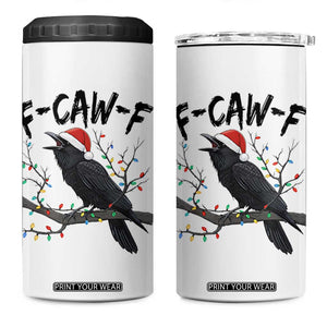 F Caw F Raven Christmas 4 in 1 Can Cooler Tumbler Funny Dark Holiday Humor Spooky Season TS02 One Size: 16 oz White Print Your Wear