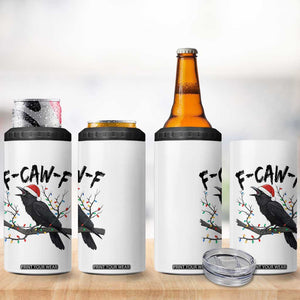 F Caw F Raven Christmas 4 in 1 Can Cooler Tumbler Funny Dark Holiday Humor Spooky Season TS02 Print Your Wear
