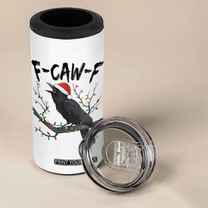 F Caw F Raven Christmas 4 in 1 Can Cooler Tumbler Funny Dark Holiday Humor Spooky Season TS02 Print Your Wear