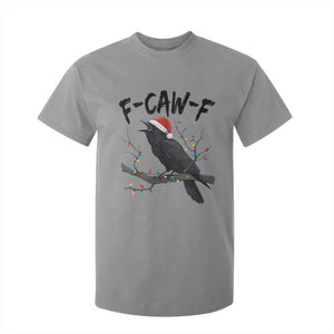 F Caw F Raven Christmas T Shirt For Kid Funny Dark Holiday Humor Spooky Season TS02 Sport Gray Print Your Wear
