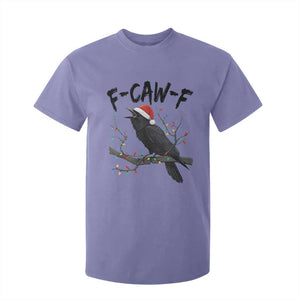 F Caw F Raven Christmas T Shirt For Kid Funny Dark Holiday Humor Spooky Season TS02 Violet Print Your Wear