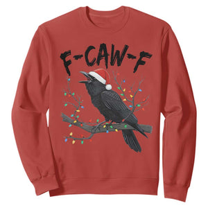 F Caw F Raven Christmas Sweatshirt Funny Dark Holiday Humor Spooky Season TS02 Red Print Your Wear