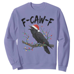 F Caw F Raven Christmas Sweatshirt Funny Dark Holiday Humor Spooky Season TS02 Violet Print Your Wear