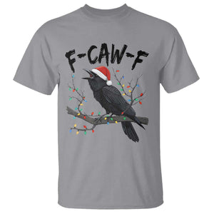 F Caw F Raven Christmas T Shirt Funny Dark Holiday Humor Spooky Season TS02 Sport Gray Print Your Wear