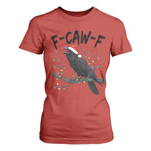 F Caw F Raven Christmas T Shirt For Women Funny Dark Holiday Humor Spooky Season TS02 Red Print Your Wear