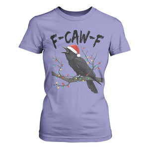 F Caw F Raven Christmas T Shirt For Women Funny Dark Holiday Humor Spooky Season TS02 Violet Print Your Wear
