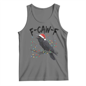 F Caw F Raven Christmas Tank Top Funny Dark Holiday Humor Spooky Season TS02 Black Heather Print Your Wear