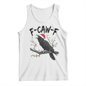 F Caw F Raven Christmas Tank Top Funny Dark Holiday Humor Spooky Season TS02 White Print Your Wear
