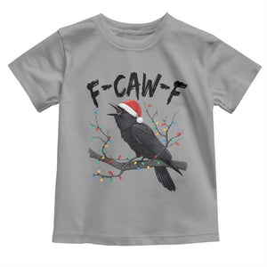 F Caw F Raven Christmas Toddler T Shirt Funny Dark Holiday Humor Spooky Season TS02 Sport Gray Print Your Wear