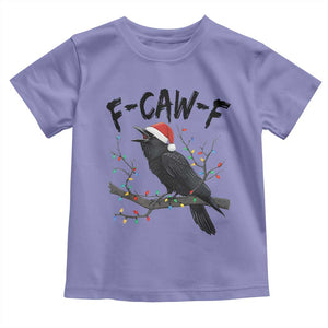 F Caw F Raven Christmas Toddler T Shirt Funny Dark Holiday Humor Spooky Season TS02 Violet Print Your Wear