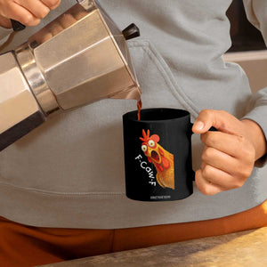 Funny F Caw F Surprise Chicken Meme Coffee Mug Hilarious Shocked Bird Graphic for Comedy Lovers TS02 Print Your Wear