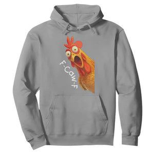Funny F Caw F Surprise Chicken Meme Hoodie Hilarious Shocked Bird Graphic for Comedy Lovers TS02 Sport Gray Print Your Wear