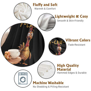 F Caw F Classic Chicken Scream Throw Blanket Poultry Joke Farm Life Humor TS02 Print Your Wear