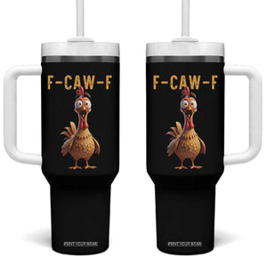 F Caw F Classic Chicken Scream Tumbler With Handle Poultry Joke Farm Life Humor TS02 One Size: 40 oz Black Print Your Wear