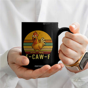 F Caw F Retro Chicken Meme Coffee Mug Vintage Sunset Poultry Graphic Loud Bird Energy TS02 Print Your Wear