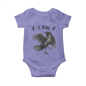 F Caw F Raven Graphic Baby Onesie Funny Sarcastic Bird with Attitude TS02 Violet Print Your Wear
