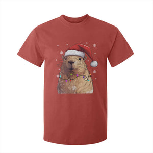 Capybara Christmas T Shirt For Kid Funny Santa Capy Meme Xmas Vibe TS02 Red Print Your Wear