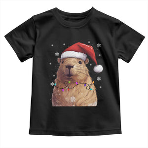 Capybara Christmas Toddler T Shirt Funny Santa Capy Meme Xmas Vibe TS02 Black Print Your Wear