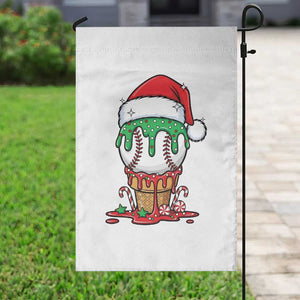 Cute Baseball Christmas Icecream Dripping Garden Flag Holiday Ice Cream Cone with Santa Hat TS02 Print Your Wear