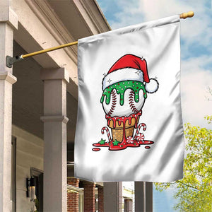 Cute Baseball Christmas Icecream Dripping Garden Flag Holiday Ice Cream Cone with Santa Hat TS02 Print Your Wear
