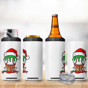 Cute Baseball Christmas Icecream Dripping 4 in 1 Can Cooler Tumbler Holiday Ice Cream Cone with Santa Hat TS02 Print Your Wear
