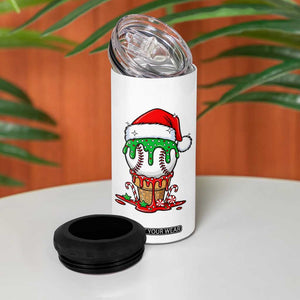 Cute Baseball Christmas Icecream Dripping 4 in 1 Can Cooler Tumbler Holiday Ice Cream Cone with Santa Hat TS02 Print Your Wear