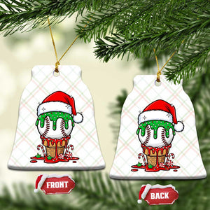 Cute Baseball Christmas Icecream Dripping Ceramic Ornament Holiday Ice Cream Cone with Santa Hat TS02 Print Your Wear