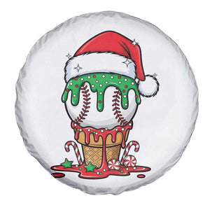Cute Baseball Christmas Icecream Dripping Spare Tire Cover Holiday Ice Cream Cone with Santa Hat TS02 Print Your Wear