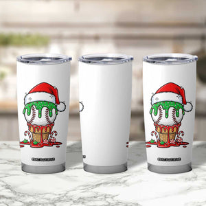 Cute Baseball Christmas Icecream Dripping Tumbler Cup Holiday Ice Cream Cone with Santa Hat TS02 Print Your Wear