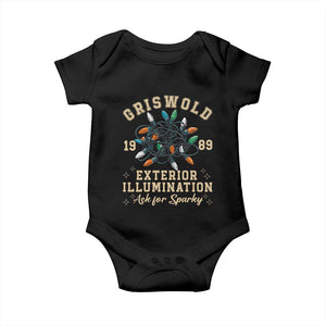 Griswold Christmas Lights Baby Onesie Exterior Illumination Ask for Sparky Funny Holiday TS02 Black Print Your Wear