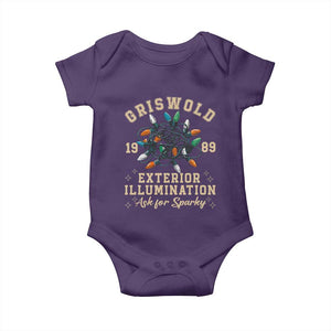 Griswold Christmas Lights Baby Onesie Exterior Illumination Ask for Sparky Funny Holiday TS02 Purple Print Your Wear