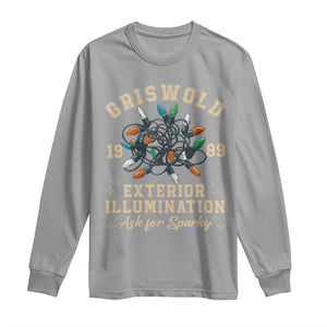 Griswold Christmas Lights Long Sleeve Shirt Exterior Illumination Ask for Sparky Funny Holiday TS02 Sport Gray Print Your Wear