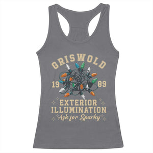 Griswold Christmas Lights Racerback Tank Top Exterior Illumination Ask for Sparky Funny Holiday TS02 Charcoal Print Your Wear