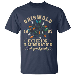 Griswold Christmas Lights T Shirt Exterior Illumination Ask for Sparky Funny Holiday TS02 Navy Print Your Wear