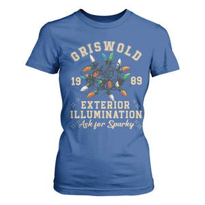 Griswold Christmas Lights T Shirt For Women Exterior Illumination Ask for Sparky Funny Holiday TS02 Royal Blue Print Your Wear
