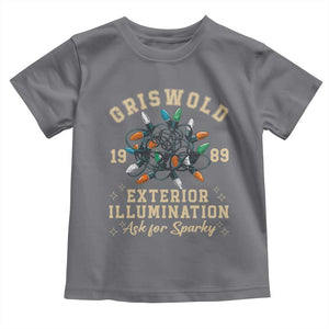 Griswold Christmas Lights Toddler T Shirt Exterior Illumination Ask for Sparky Funny Holiday TS02 Charcoal Print Your Wear
