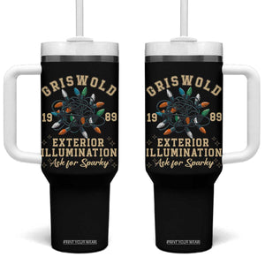 Griswold Christmas Lights Tumbler With Handle Exterior Illumination Ask for Sparky Funny Holiday TS02 One Size: 40 oz Black Print Your Wear