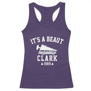 Funny Christmas It’s a Beaut Clark Racerback Tank Top Xmas Tree Disaster Griswold Family Holiday - Print Your Wear