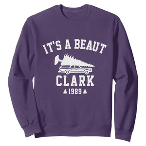 Funny Christmas Its a Beaut Clark Sweatshirt Xmas Tree Disaster Griswold Family Holiday TS02 Purple Print Your Wear