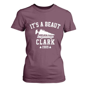 Funny Christmas Its a Beaut Clark T Shirt For Women Xmas Tree Disaster Griswold Family Holiday TS02 Maroon Print Your Wear