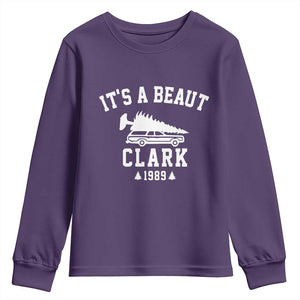 Funny Christmas Its a Beaut Clark Youth Sweatshirt Xmas Tree Disaster Griswold Family Holiday TS02 Purple Print Your Wear